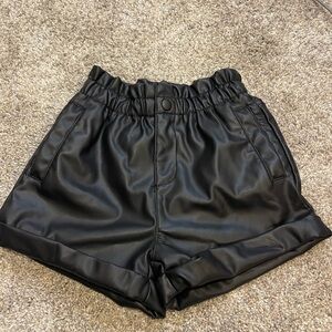 Zara toddler girl paper bag faux leather shorts